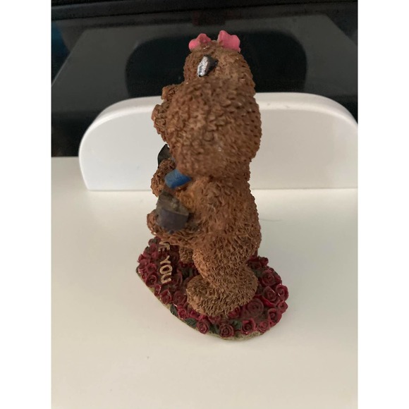 Decorative Fancy Bear Couple Resin Figurine - Picture 5 of 7